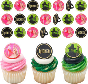 Wicked Cupcake Rings With Glinda And Elphaba, 24 C...