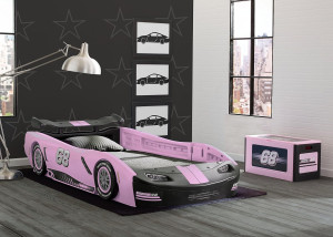 Turbo Race Car Twin Bed, Pink