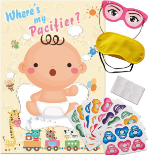 ADJOY Pin The Pacifier on The Baby Game - Baby Sho...