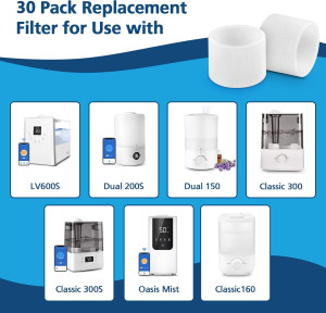 30-Pack Top Fill Humidifier Replacement Filters fo...