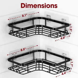 Corner Shower Caddy - 2 Pack, Adhesive Shower Orga...
