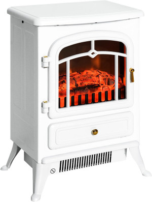 HOMCOM 22" Electric Fireplace Heater, Freestanding...