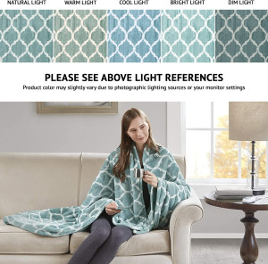 Beautyrest Ogee Printed Plush Electric Blanket for...