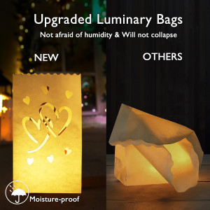 Homemory Valentine's Day 50 PCS White Luminary Bag...
