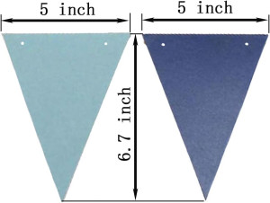 Dark Blue Light Blue Vintage Double Sided Triangle...