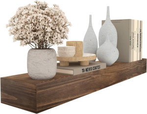Fireplace Mantel,60 inch Rustic Wood Floating Mant...