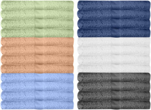 Washcloths 24 Pack Multicolour Wash Cloths for Bat...