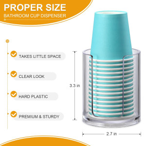AOZITA Bathroom Cup Dispenser, 2 Pack Mouthwash Cu...