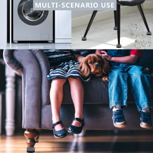 Round Bed Risers (Set of 4) Heavy Duty Furniture R...