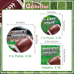 Football Party Supplies Kit Serve 50, Includes Din...