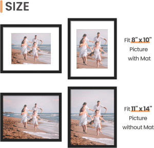 upsimples 11x14 Picture Frame Set of 3, Made of Hi...