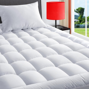Queen Mattress Pad Quilted Fitted Mattress Cover P...
