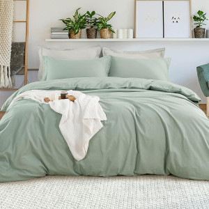 EMME Cotton Twin Duvet Cover Sage Green 2-Piece So...
