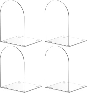 Acrylic Bookends 4 Pieces, Book Ends for Shelves,...