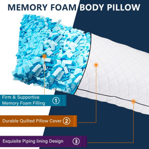 Body Pillow, Cooling Memory Foam Body Pillows for...