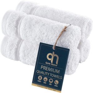 Qute Home 4-Piece Washcloths Towels Set, 100% Turk...