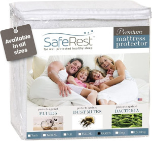 SafeRest 100% Waterproof Queen Size Mattress Prote...