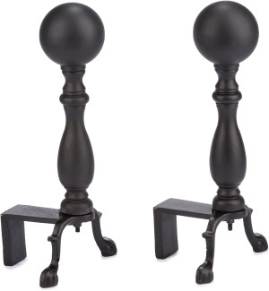 UniFlame, A-1234, Black Ball Fireplace Andirons