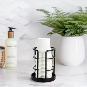 Metal Bathroom Cup Dispenser, Sturdy Storage Holde...