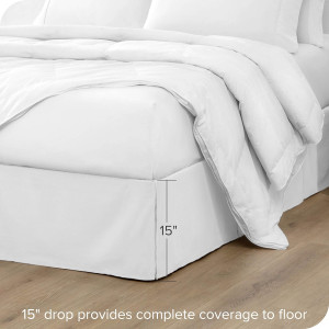 Bare Home Pleated Queen Bed Skirt - 15-Inch Tailor...