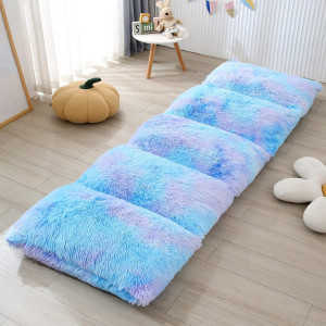 Mengersi Velvet Floor Pillows,Faux Fur Tie Dye Pil...