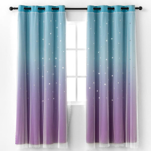 Reepow Kids Room Curtains with Hollow-Out Star and...