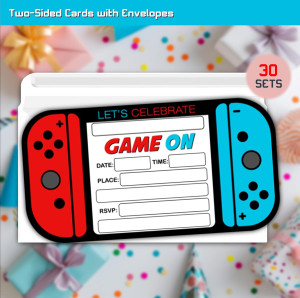 Video Games Birthday Party Invitation for Boys, 30...