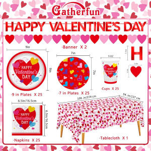 Valentine's Day Party Supplies Set for 25 - Elegan...