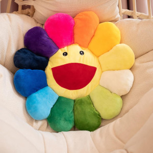 17" Flower Plush Sunflower Seating Cushion - Sunfl...