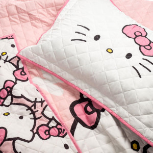 Jay Franco Hello Kitty Pink Stripes & Hearts Twin...