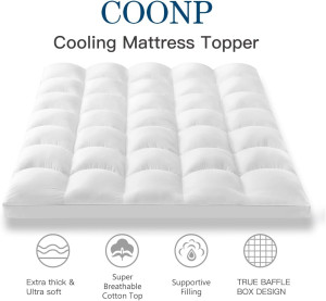 COONP Queen Mattress Topper, Extra Thick Pillowtop...