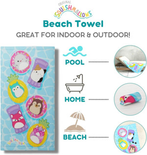 Franco Squishmallows Super Soft Cotton Bath/Pool/B...