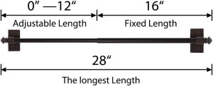 Magnetic Curtain Rod Multi-Use Adjustable Cafe Sid...