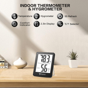 DOQAUS Digital Hygrometer Indoor Thermometer 3 Pac...