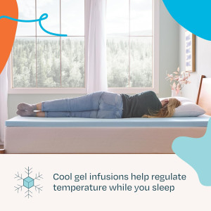 LINENSPA Memory Foam Mattress Topper - 2 Inch Gel...