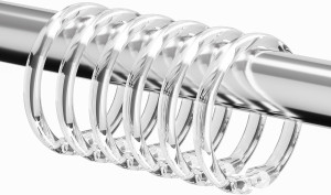12 PCS Clear Plastic Shower Curtain Rings, Easy Sn...