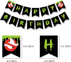 Ghost Busters Inspired Happy Birthday Banner, Horr...