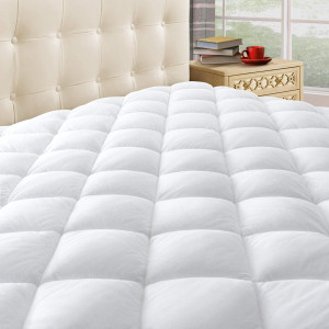 King Quilted Mattress Pad Cover with Deep Pocket (...