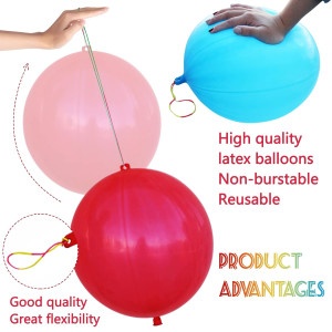 30Pcs Punch Balloons, Thickened Neon Punching Ball...