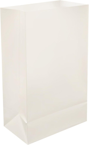 LumaBase Plastic Luminaria Bags, White - Set of 12