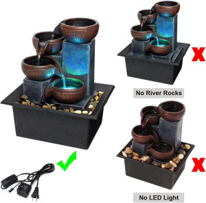 Small Indoor Relaxation Tabletop Fountain and Wate...