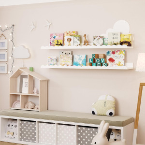 Kids' Bookshelf Set of 4 - White Floating Nursery...
