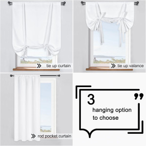 DONREN Pure White Balloon Shades Room Darkening Ki...