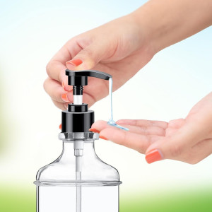 Clear Soap Dispenser with Pump, Waterproof Labels...