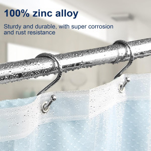 Metal Shower Curtain Hooks, Set of 12, Rust Proof...