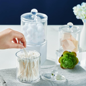 6 Pack Qtip Dispenser Apothecary Jars Bathroom wit...