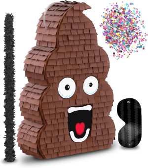 Funny Poop Piñata 4-Piece Set perfect for Birthday...