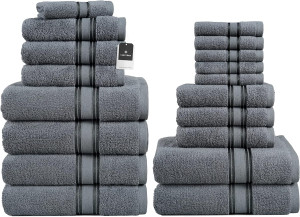 LANE LINEN Luxury Bath Towels Set - 100% Cotton Ba...