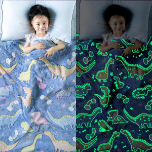 Glow in The Dark Dinosaur Blanket for Boys and Gir...