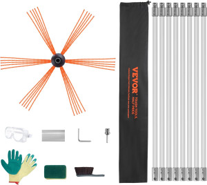 26 Feet Chimney Sweep Kit, w/ 8Reinforced Nylon Fl...